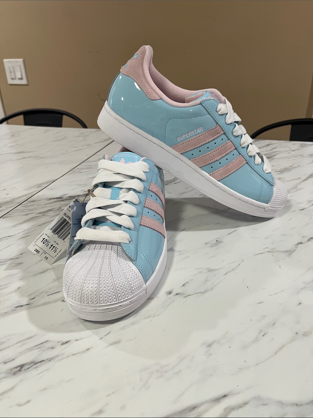 Adidas Kids' Superstar Sneakers - Light Blue & Pink